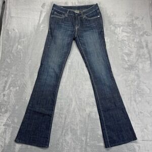 B.D.B Lux High Rise Low Waist Stretch Bootcut Jeans Womens 28 (29x33) Blue Denim